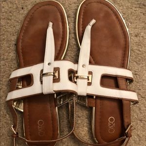 White and Gold sandals size 11
